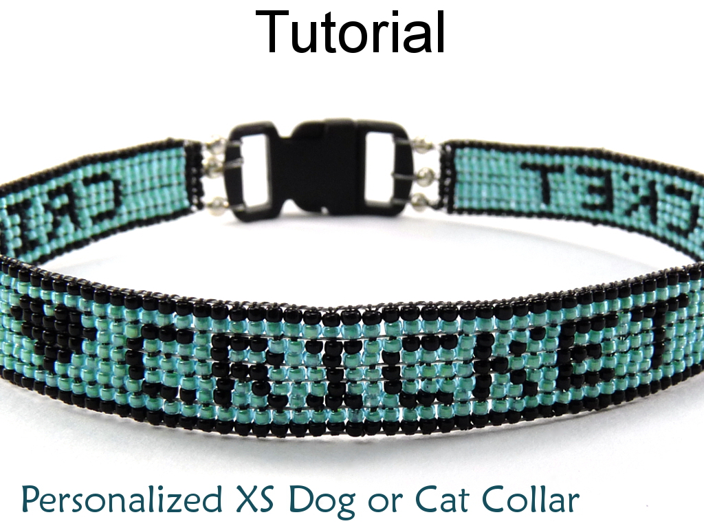 Beading Tutorial Pattern Dog Cat Collar - Beaded Pet Name - Simple Bead Patterns - Personalized Xs Dog Cat Collar #6532