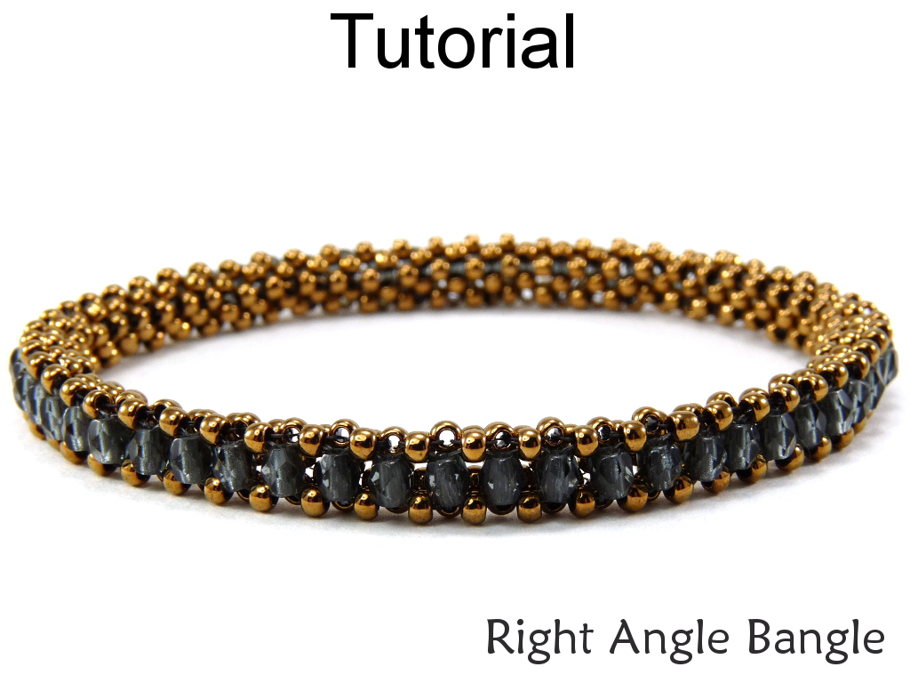 Beading Tutorial Pattern Bracelet - Tubular Right Angle Weave RAW - Simple Bead Patterns - Right Angle Bangle #9346