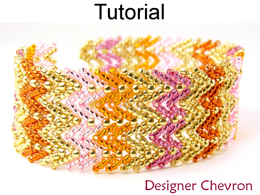 Beading Tutorial Pattern Bracelet - St. Petersburg Stitch - Simple Bead Patterns - Designer Chevron #11478