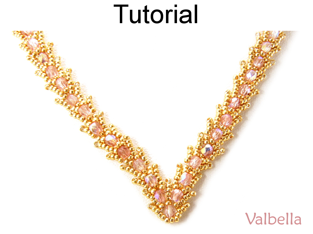 Beading Tutorial Pattern Necklace - St. Petersburg Stitch - Simple Bead Patterns - Valbella #11641