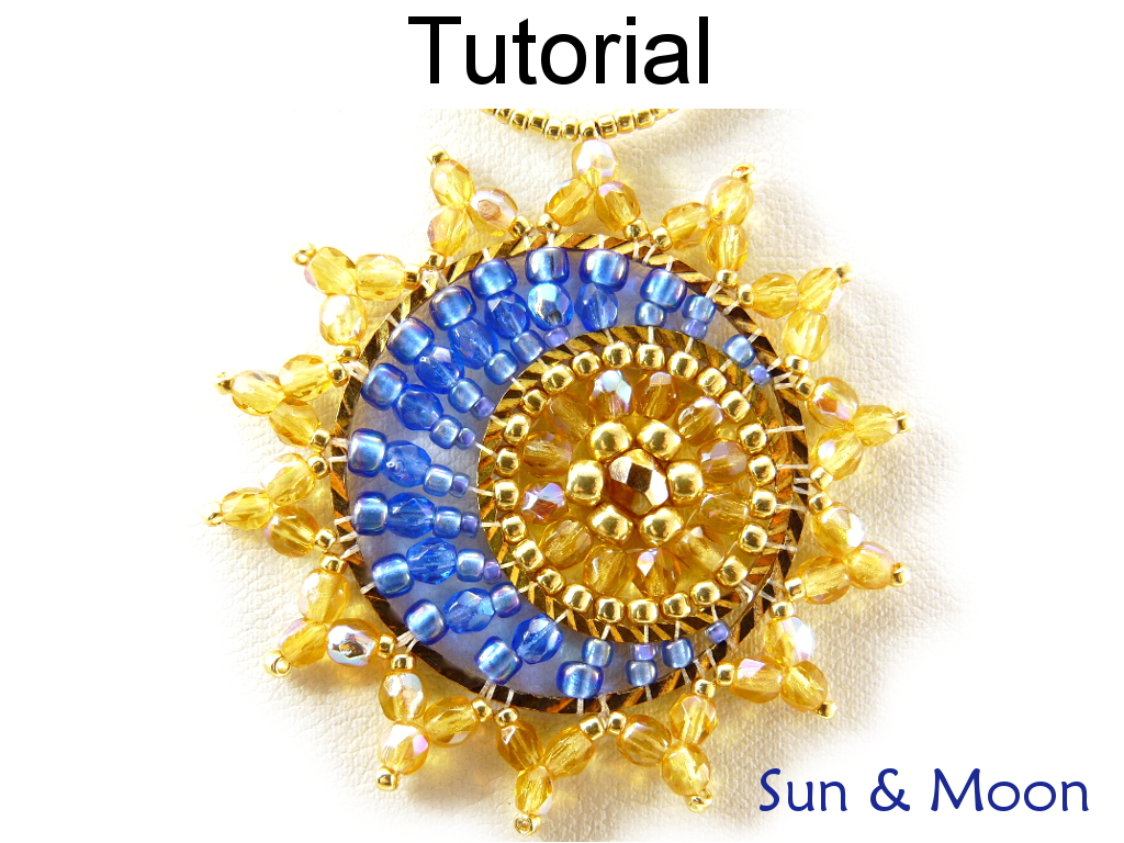 Beading Patterns and Tutorials - Jewelry Making - Celestial Sun Moon Necklace Pendant - Simple Bead Patterns - Sun and Moon #182