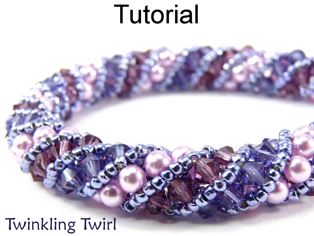Beading Tutorial Pattern Bracelet Necklace - Russian Spiral Stitch - Simple Bead Patterns - Twinkling Twirl #476