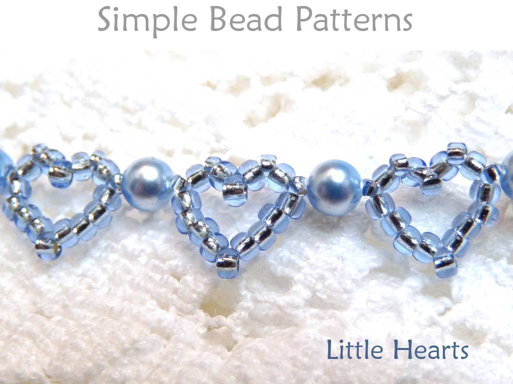 Beaded Hearts Seed Bead Bracelet Beading Pattern and Tutorial 