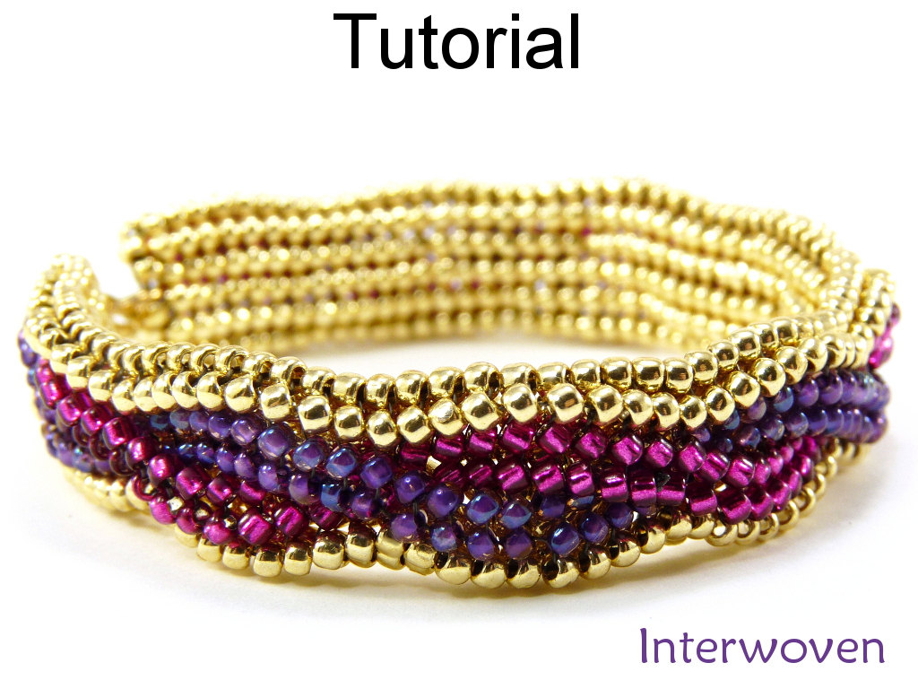 Beading Tutorial Bracelet - Herringbone Stitch - Simple Bead Patterns - Interwoven #5295