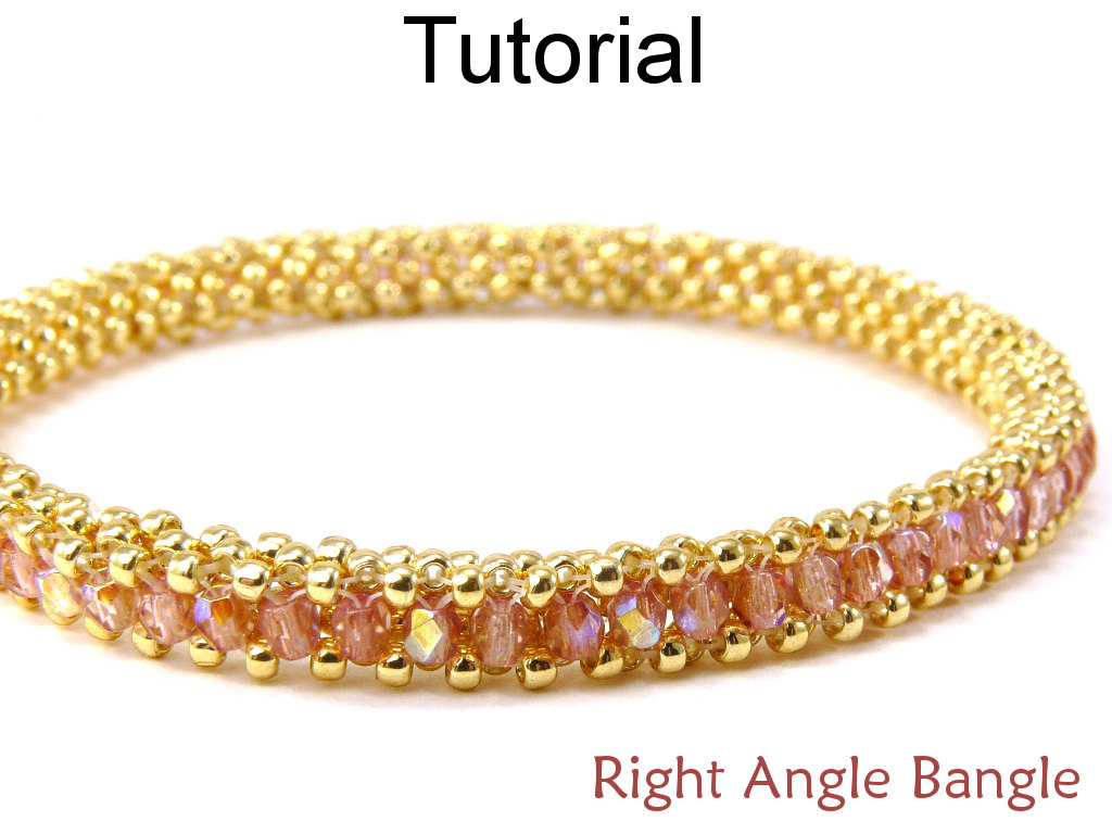 Beading Tutorial Pattern Bracelet - Tubular Right Angle Weave Raw - Simple Bead Patterns - Right Angle Bangle #9346