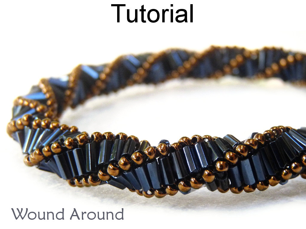 Beading Pattern Tutorial Bracelet Necklace - Triple Helix Stitch - Simple Bead Patterns - Wound Around #1888