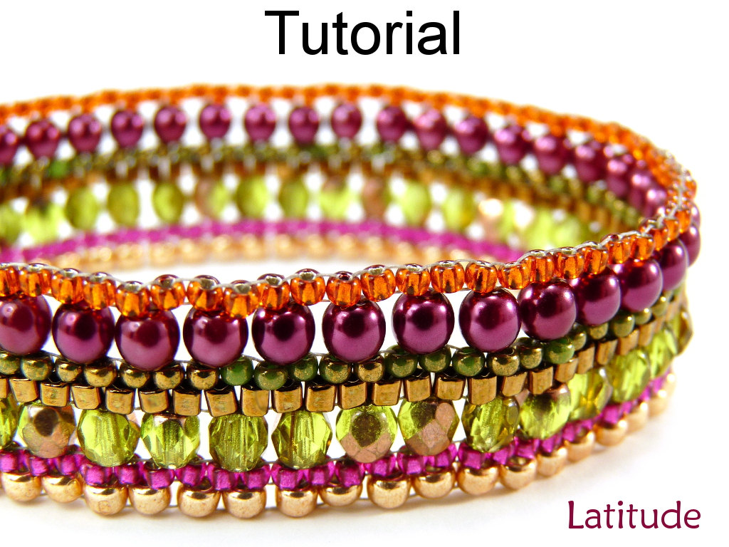 Beading Tutorial Pattern Bracelet - Brick Stitch - Simple Bead Patterns - Latitude #10677