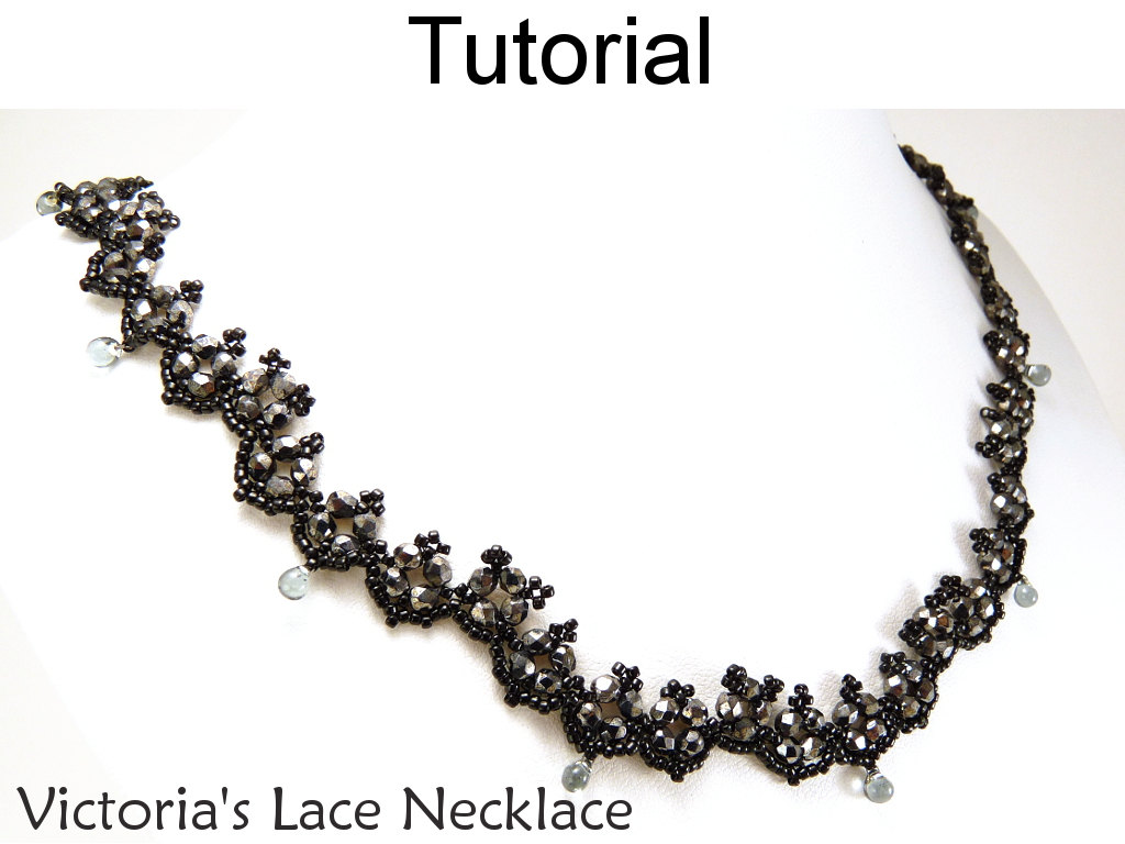 Beading Tutorial Pattern Necklace - Beadweaving - Simple Bead Patterns - Victoria's Lace Necklace #11249