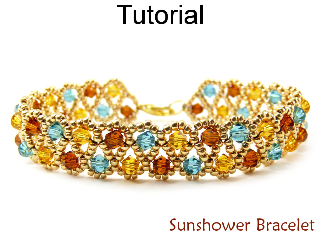 Beading Tutorial Pattern Bracelet - Jewelry Making Crystal Bracelet - Simple Bead Patterns - Sunshower Bracelet #11515