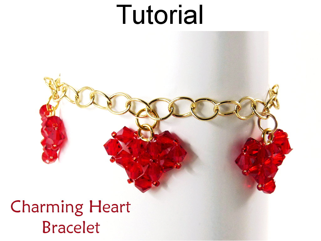Beading Tutorial Pattern Bracelet - Valentines Heart Jewelry - Simple Bead Patterns - Charming Heart Bracelet #4611