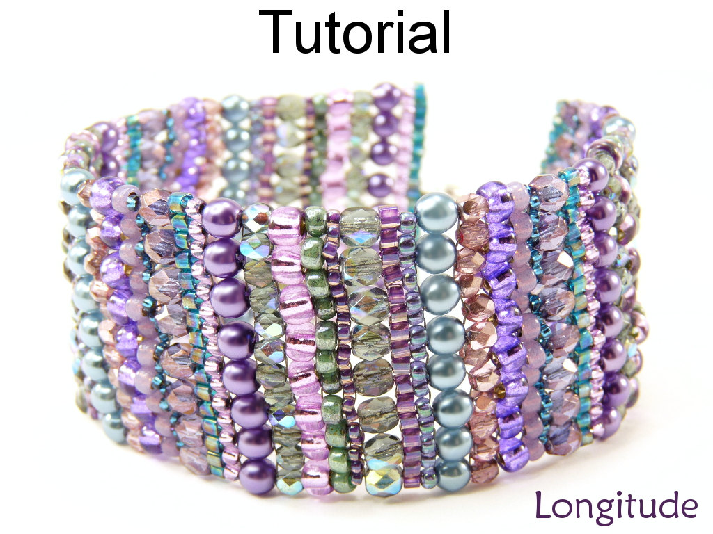 Beading Tutorial Bracelet - Brick Stitch - Simple Bead Patterns - Longitude #10792