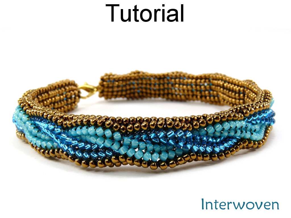 Beading Tutorial Pattern Bracelet - Herringbone Stitch - Interwoven #5295