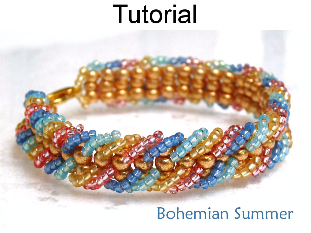 Beading Tutorial Pattern Bracelet Embellished Ladder Stitch Simple