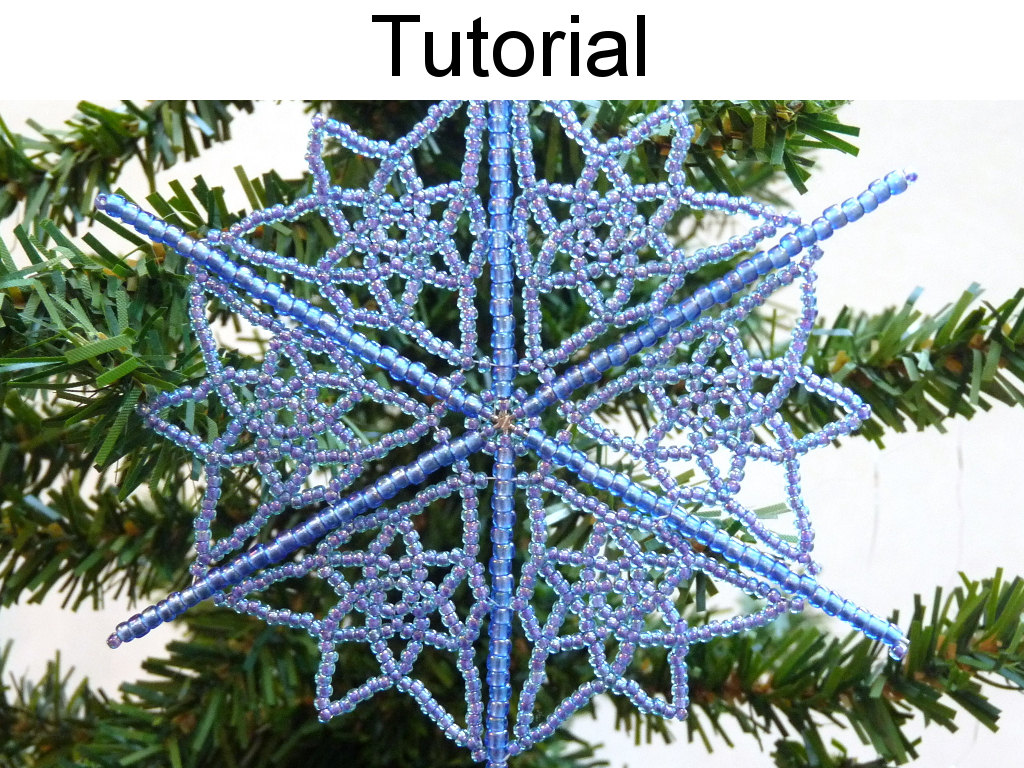 Beading Tutorial Pattern Christmas Ornament - Holiday Wire Snowflake - Simple Bead Patterns - Victorian Snowflake Ornament #2982