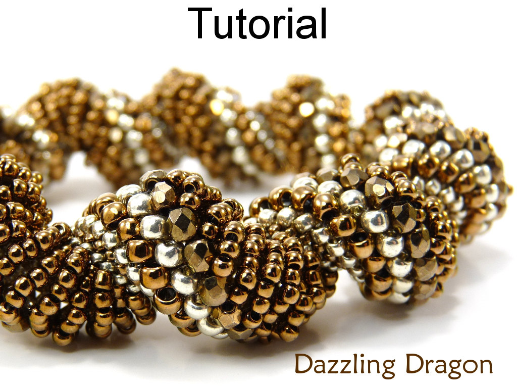 Beading Tutorial Pattern Bracelet Necklace - Dutch Spiral Stitch - Simple Bead Patterns - Dazzling Dragon #3091