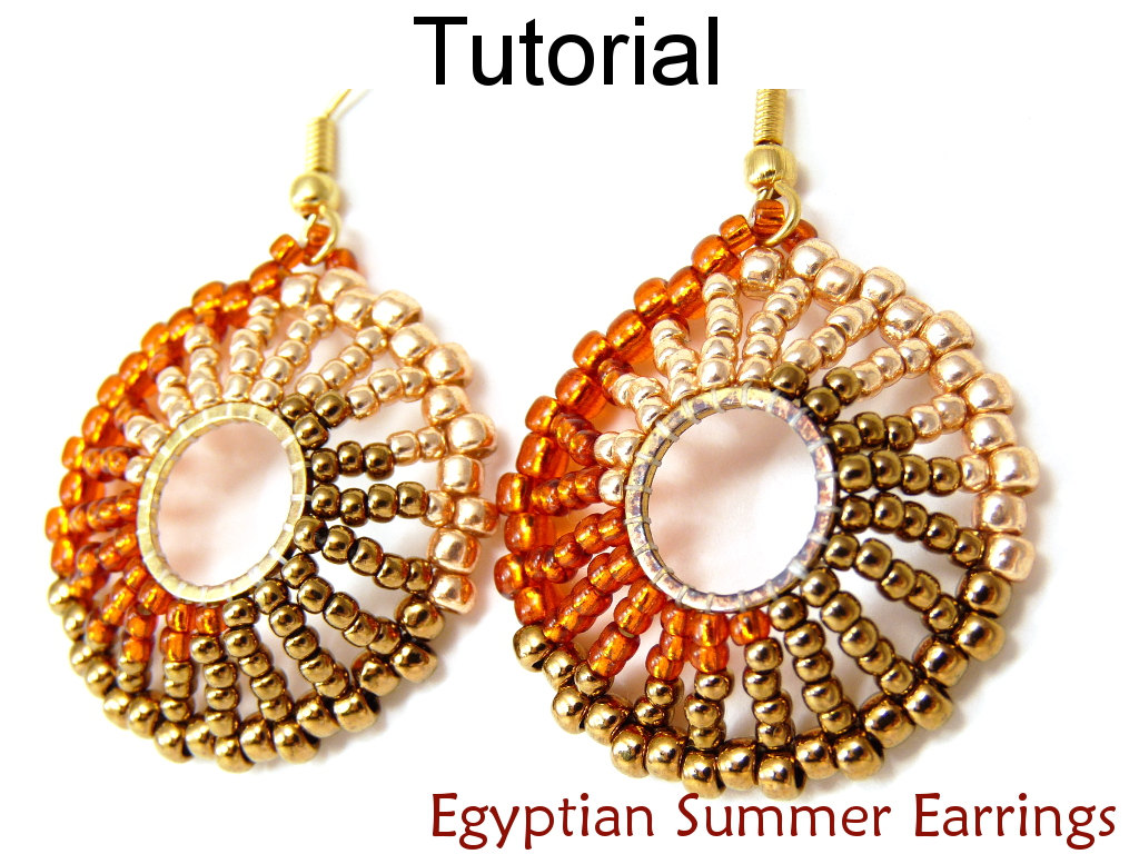 Beading Tutorial Pattern Earrings - Jewelry Making - Simple Bead Patterns - Egyptian Summer Earrings #1052