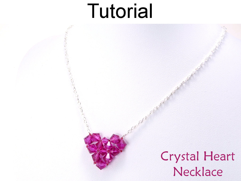 Beading Tutorial Pattern Necklace - Valentines Heart Necklace - Simple Bead Patterns - Crystal Heart Necklace #4655