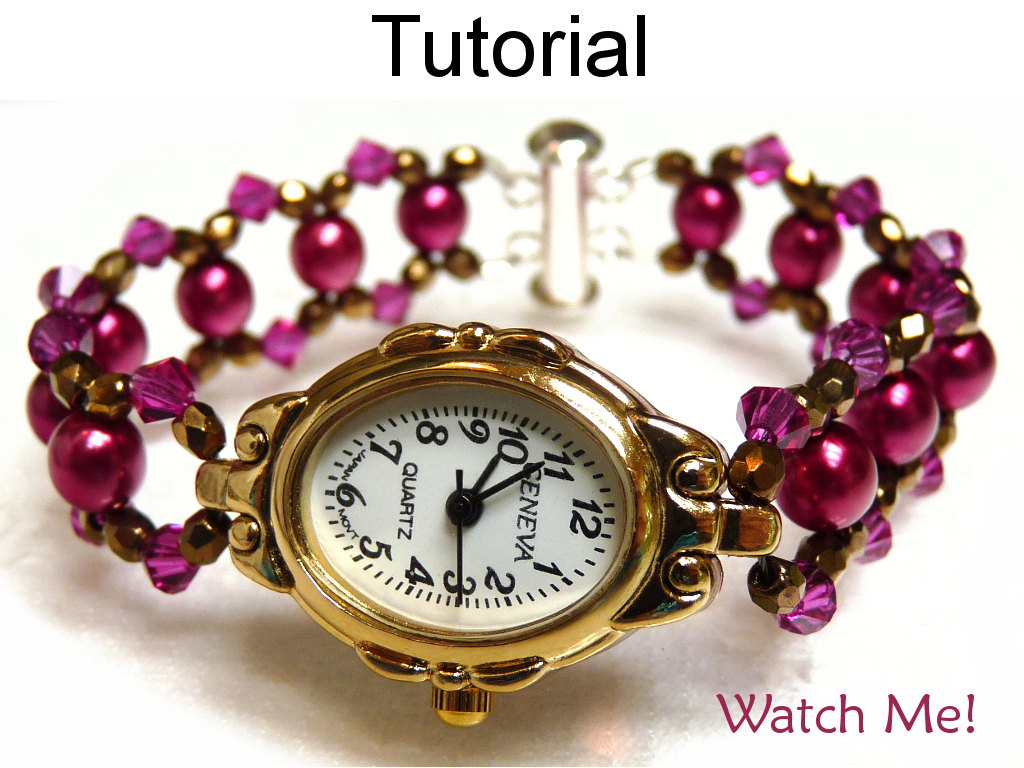 Beading Tutorial Pattern Watch Bracelet - Beaded Watch Jewelry - Simple Bead Patterns - Watch Me! #1580