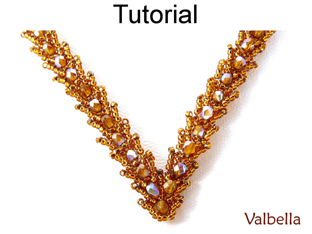 Beading Tutorial Pattern Necklace - St. Petersburg Stitch - Simple Bead Patterns - Valbella #11641