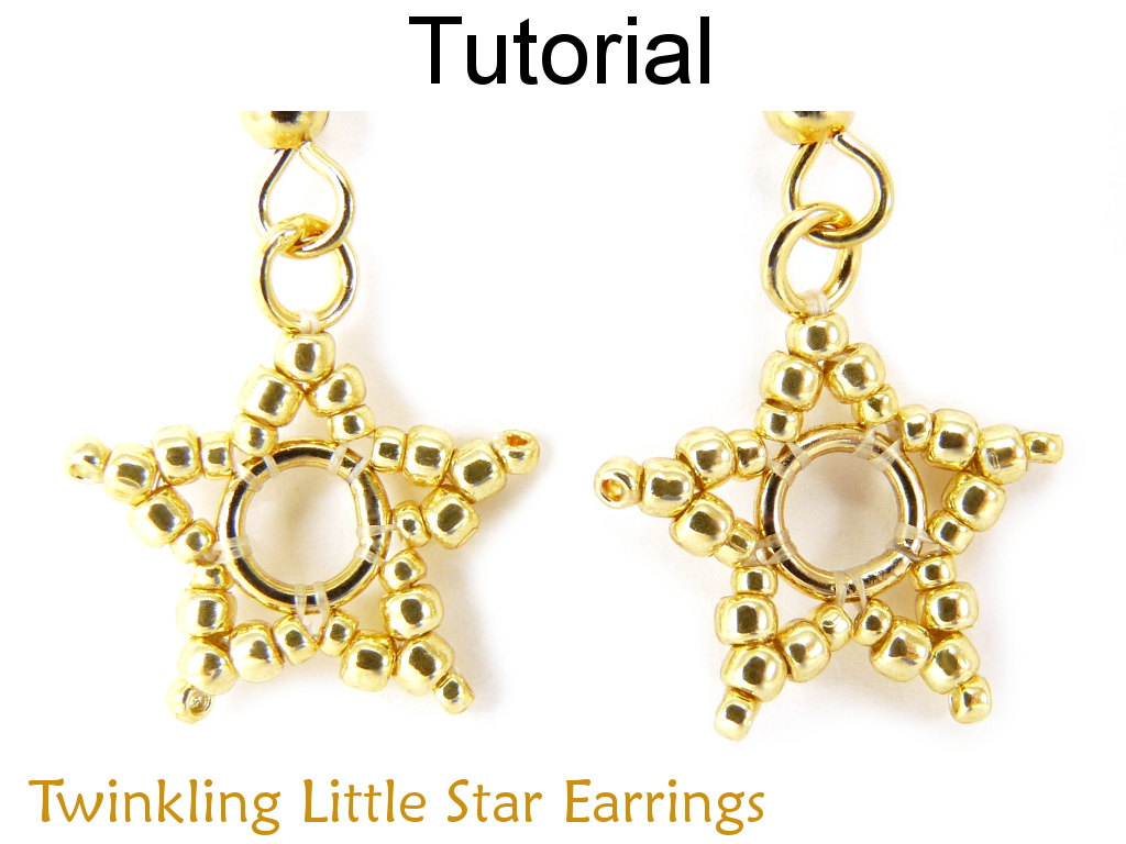 Beading Pattern Tutorial - Beaded Star Jewelry - Simple Bead Patterns - Twinkling Little Star Earrings #11798