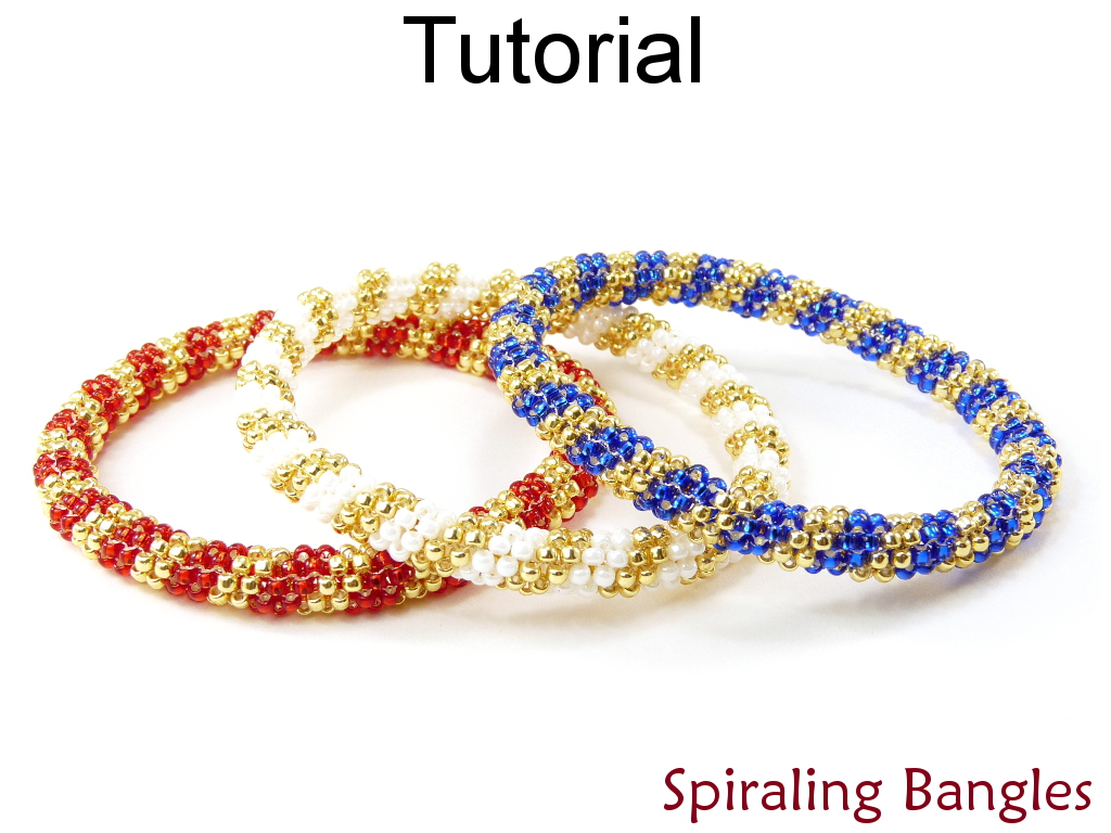 Beading Tutorial Bangle Bracelet - Even Count Tubular Peyote Stitch - Simple Bead Patterns - Spiraling Bangles #14074