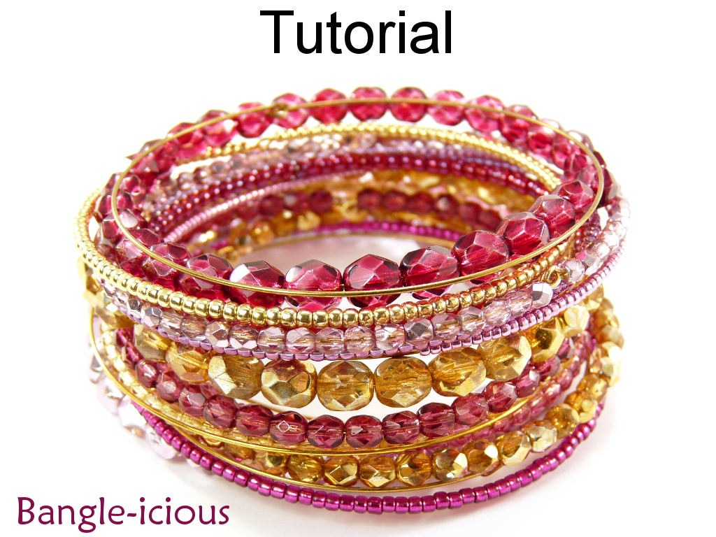Beading Tutorial Bangle Bracelet - Beaded Memory Wire - Wire Working - Simple Bead Patterns - Bangle-icious #14252