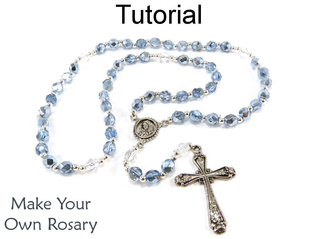 Beading Tutorial Pattern - Beaded Rosary - Cross Crucifix - Simple Bead Patterns - Make Your Own Rosary #14491