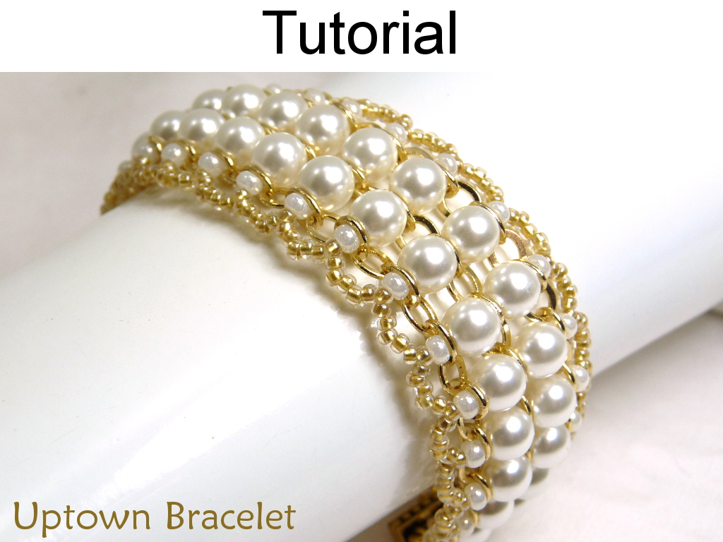 Beading Tutorial Pattern Bracelet - Beadwoven Chain Bracelet - Simple Bead Patterns - Uptown Bracelet #14939