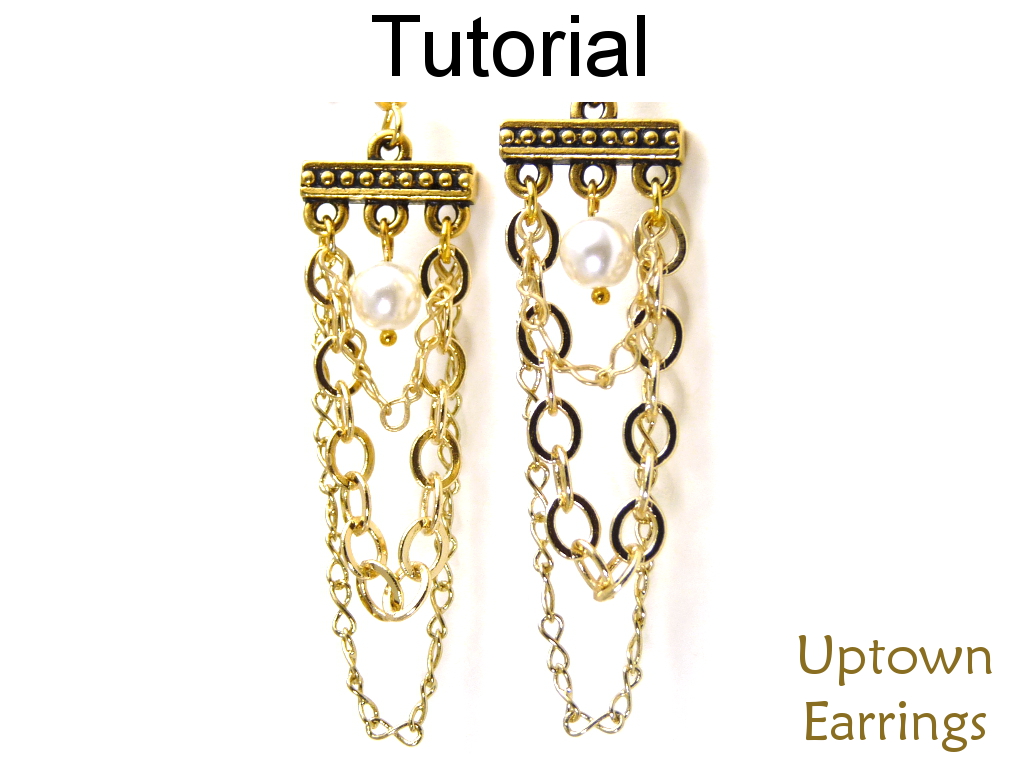 Beading Tutorial Pattern Earrings - Chandelier Chain Earrings - Easy Beginner Project - Simple Bead Patterns - Uptown Earrings #14938