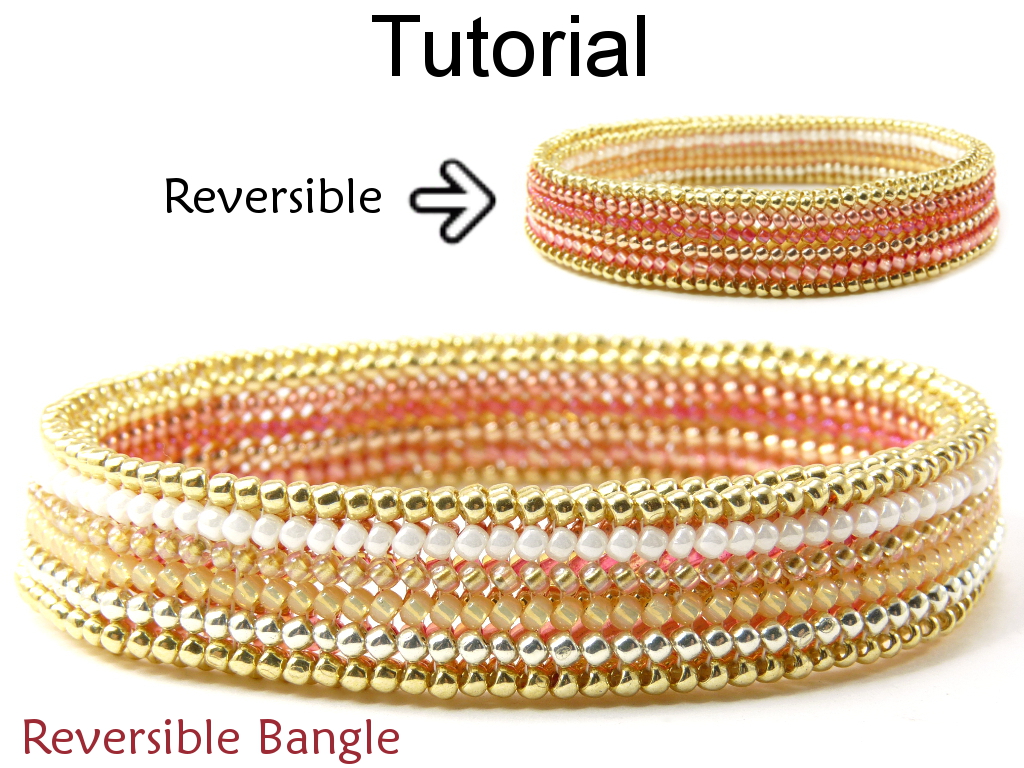 Beading Tutorial Pattern Bangle Bracelet - Flat Tubular Herringbone ...