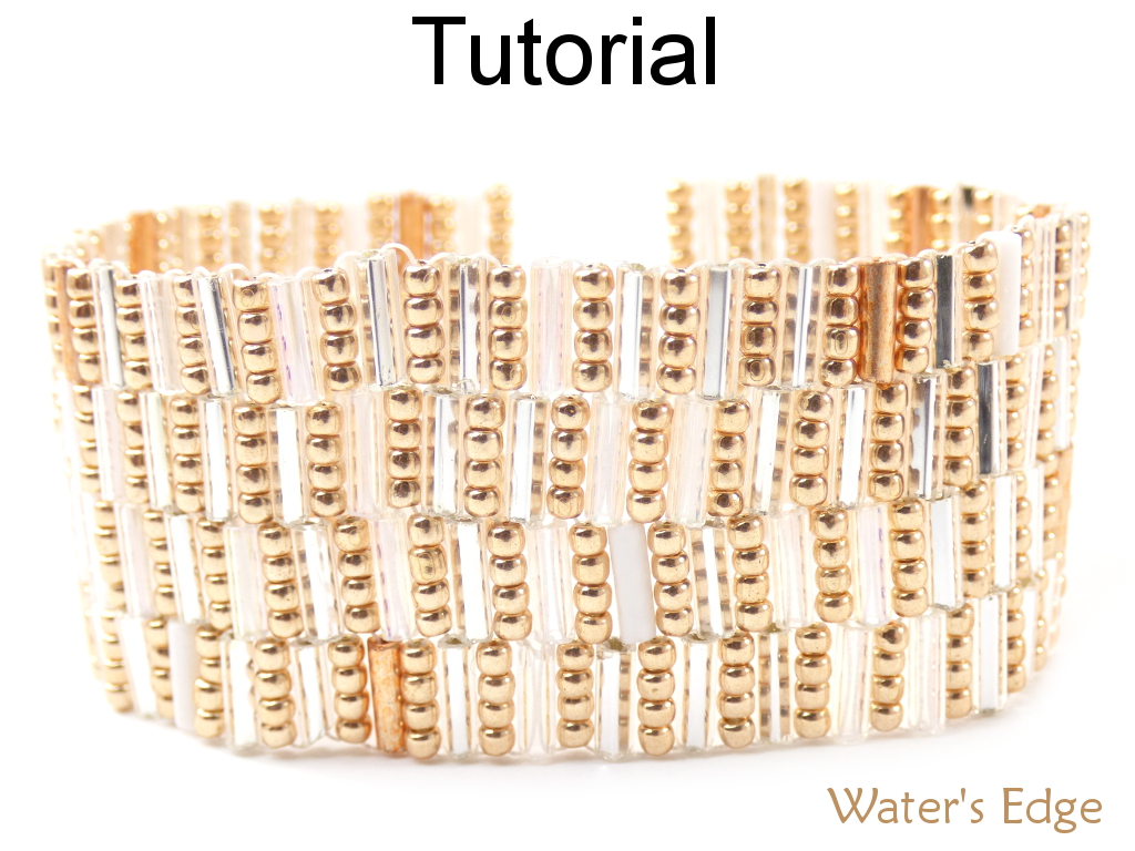 Beading Pattern Tutorial Bracelet Modified Peyote Stitch Bugles Simple Bead Patterns
