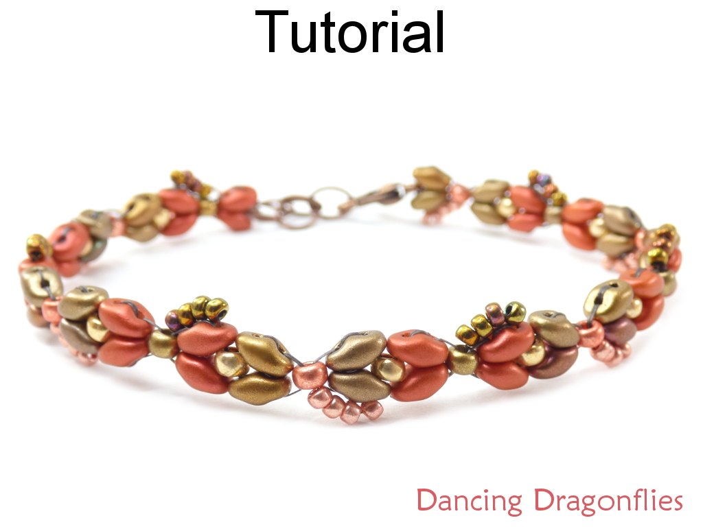 Beading Tutorial Pattern - SuperDuo Beaded Dragonfly Bracelet - Simple Bead Patterns - Dancing Dragonflies #233