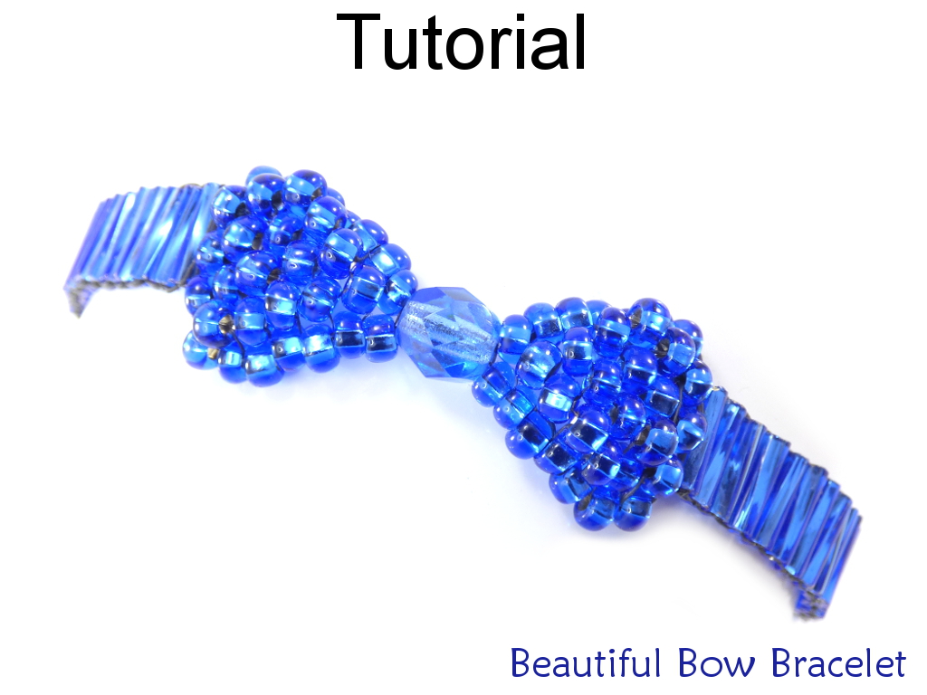 Bracelet Beading Tutorial Pattern - Beaded Bow Bracelet - Handmade Holiday Jewelry - Simple Bead Patterns - Beautiful Bow Bracelet #18098