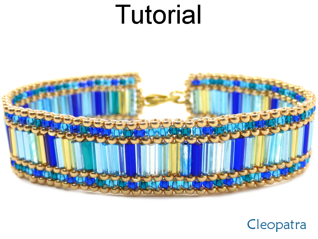 Peyote Stitch Beading Pattern - Beaded Bracelet Tutorial - Bugle Beads - Simple Bead Patterns - Cleopatra #236