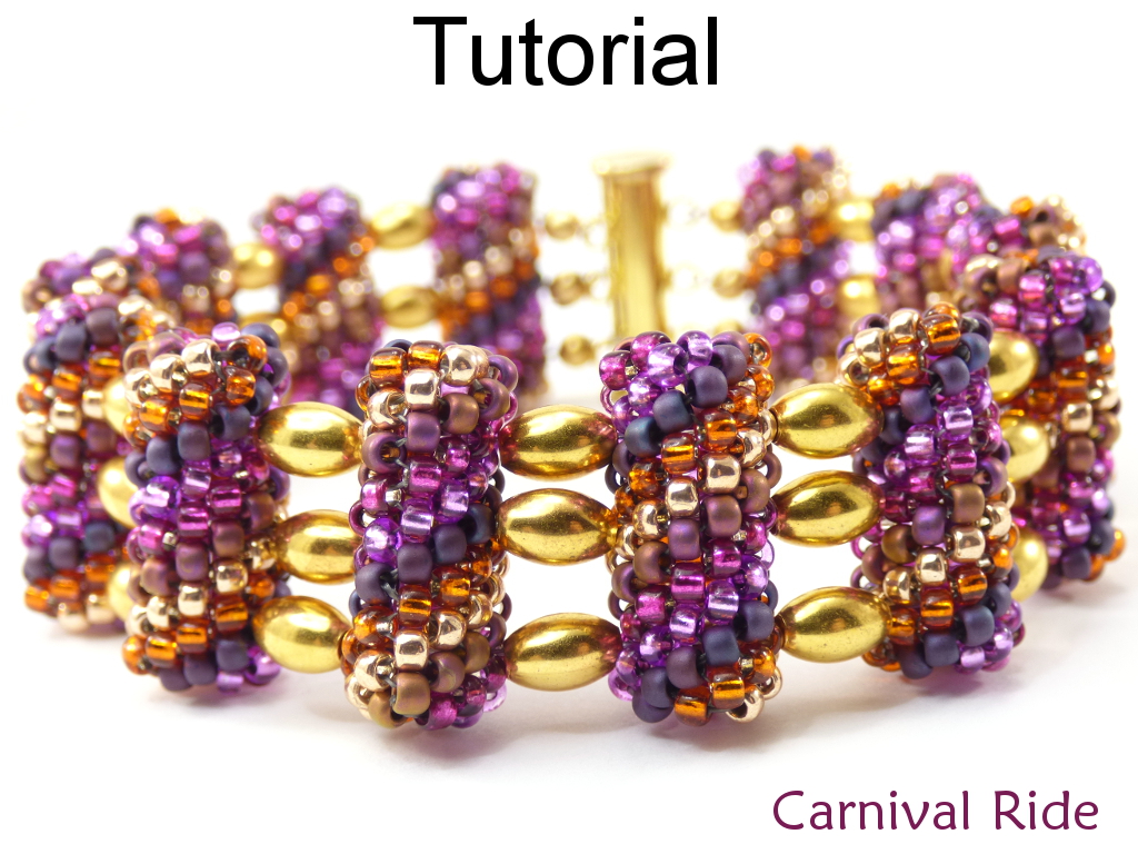 Beading Tutorial Pattern Bracelet - Beaded Bead Bracelet - Peyote Stitch - Simple Bead Patterns - Carnival Ride #18597