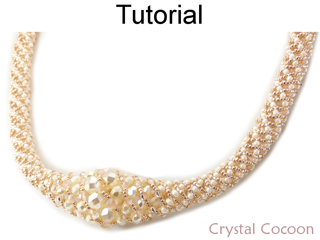 Beading Tutorial Pattern Necklace - Russian Spiral Stitch - Simple Bead Patterns - Crystal Cocoon #18596