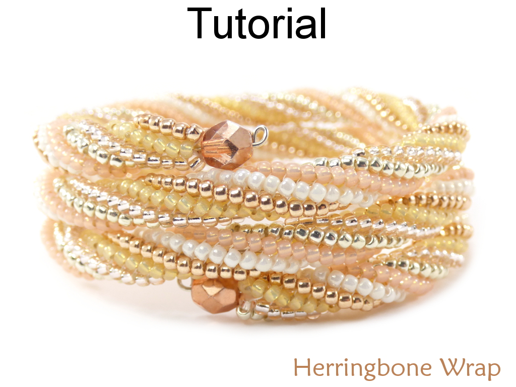 Twisted Herringbone Beading Pattern Jewelry Making Tutorial Beaded