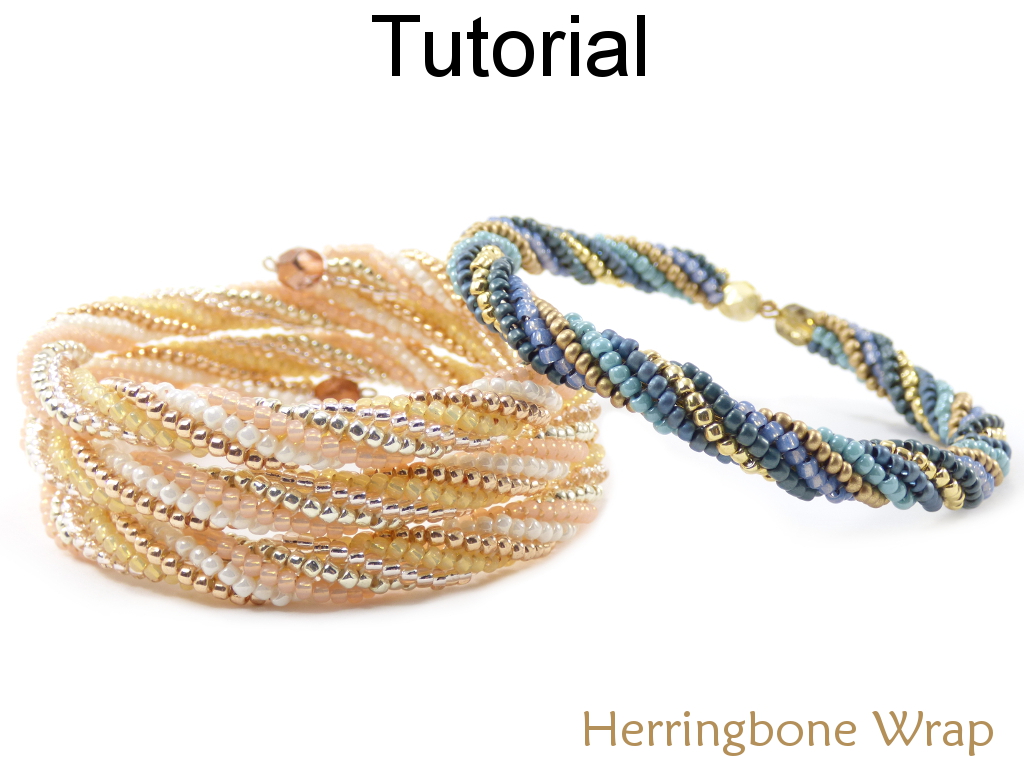 Twisted Herringbone Beading Pattern Jewelry Making Tutorial Beaded