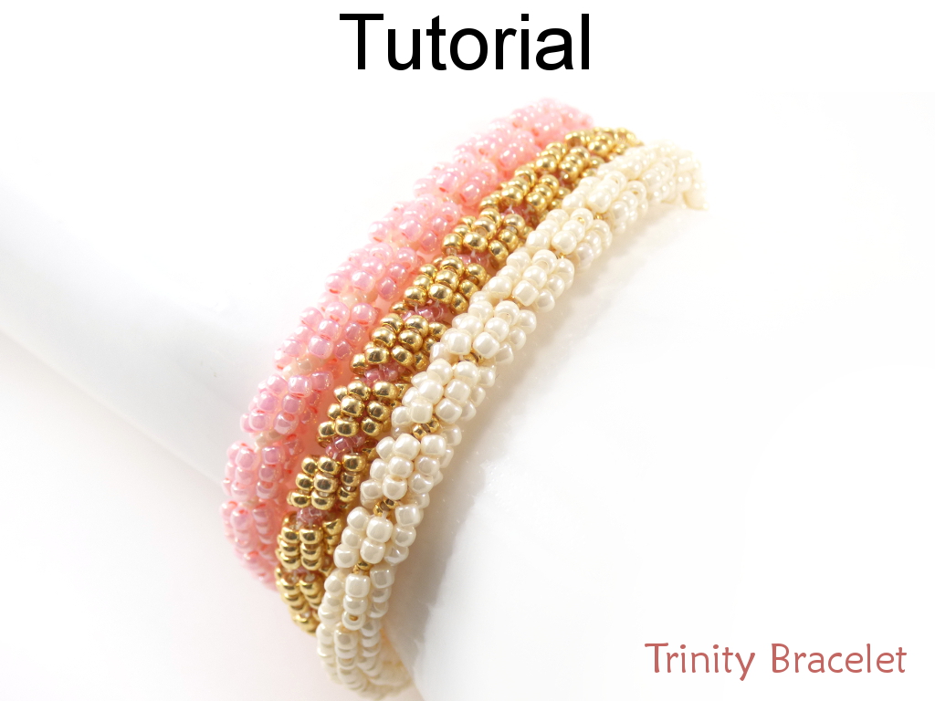 Beading Tutorial Pattern - Beaded 3-strand Multi-rope Bracelet - Spiral Stitch - Simple Bead Patterns - Trinity Bracelet #18765