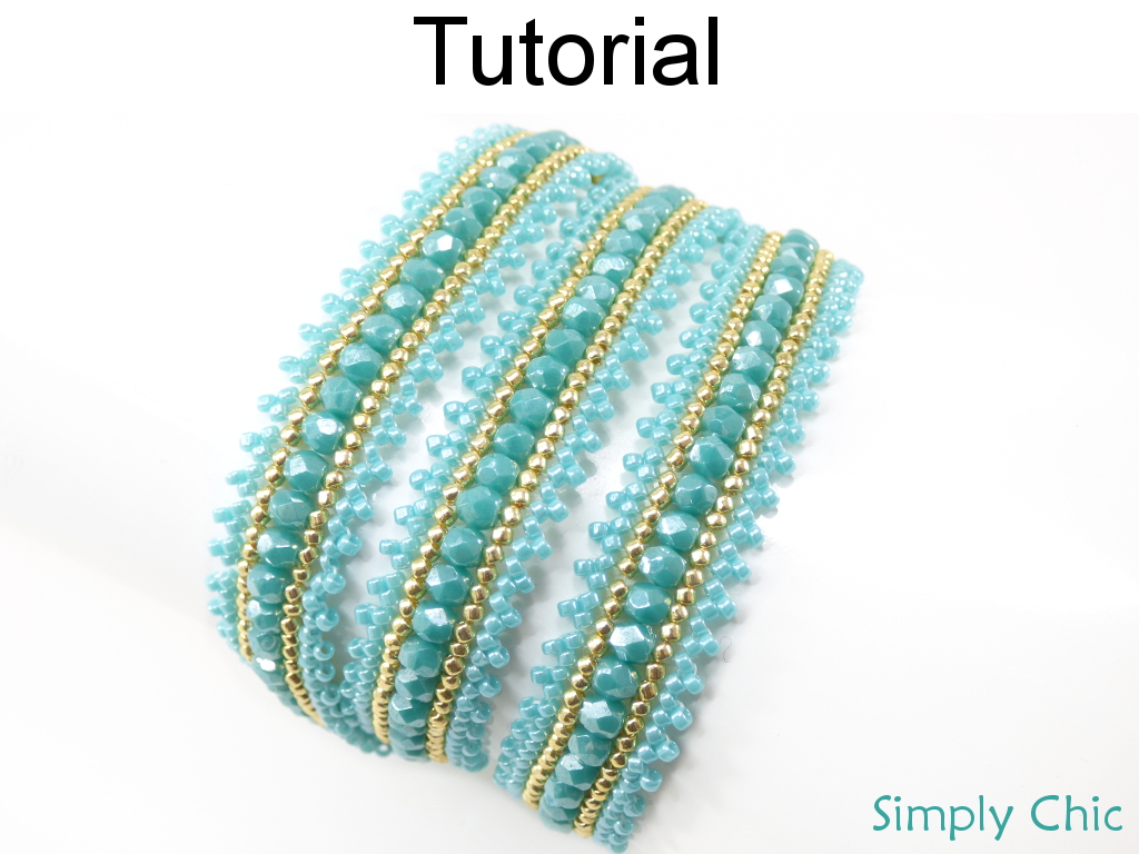 Beading Tutorial Pattern - Beaded Bracelet - Herringbone Stitch ...