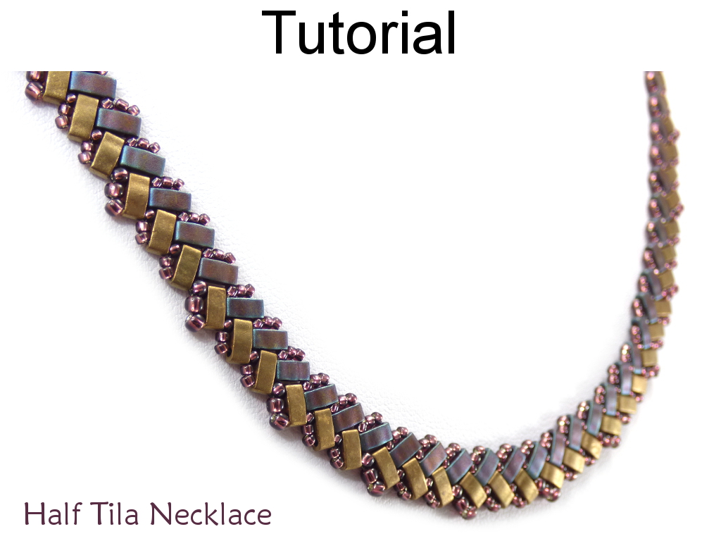 Beading Tutorial Pattern Necklace Miyuki Half Tila Beads Simple