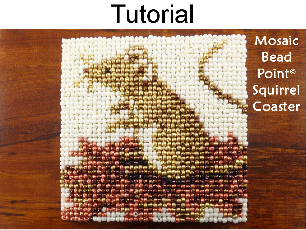 Beading Tutorial Pattern - Beaded Mouse Coaster - Mosaic Beadpoint Home Decor - Simple Bead Patterns - Autumn Mouse Coaster #20182