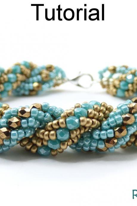 Beading Tutorial Pattern - Bracelet Necklace - Double Spiral Stitch - Simple Bead Patterns - Regal Rope #18599