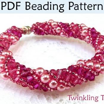 PDF Jewelry Pattern, Cellini Spiral, Tubular Peyote, Beaded Bracelet ...
