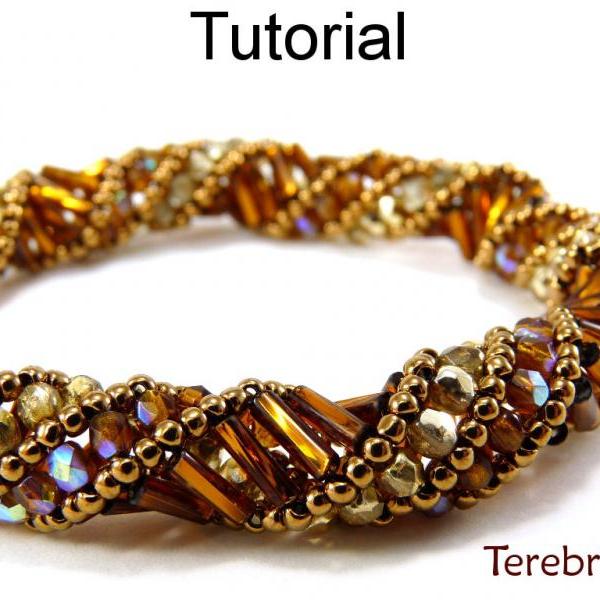 Beading Pattern Tutorial Bracelet Necklace - Russian Spiral Stitch - Simple Bead Patterns - Terebridae #1843