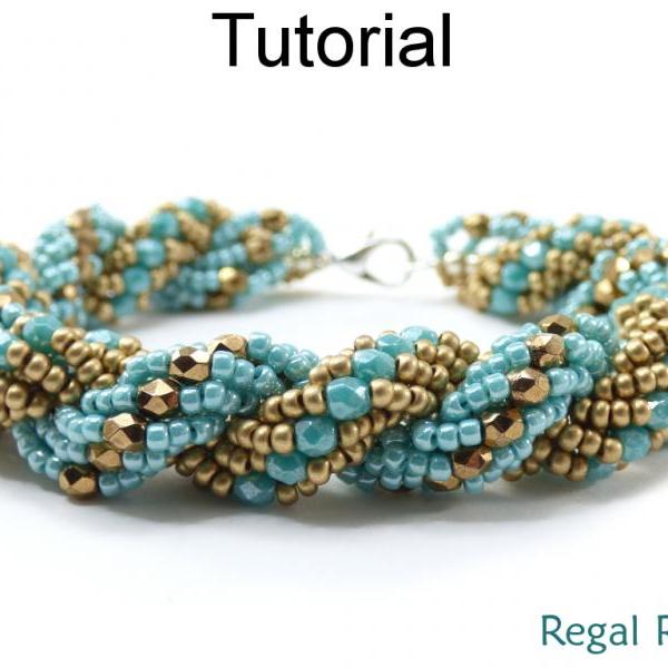 Beading Tutorial Pattern - Bracelet Necklace - Double Spiral Stitch - Simple Bead Patterns - Regal Rope #18599