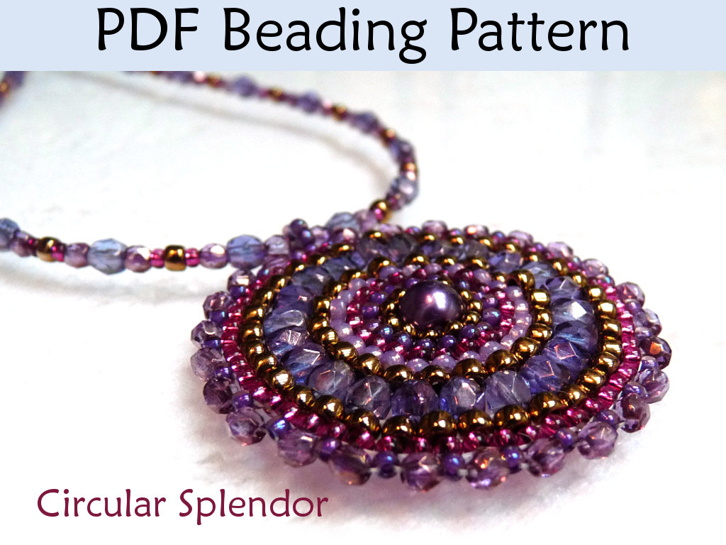 Beading Tutorial Pattern Necklace Pendant Circular Brick Stitch Simple Bead Patterns