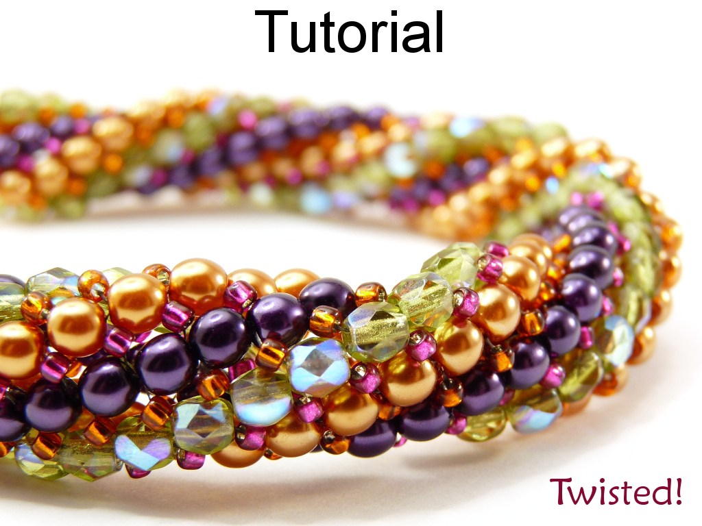 Download Beading Tutorial Pattern Bracelet Necklace - Twisted Herringbone Stitch - Simple Bead Patterns ...