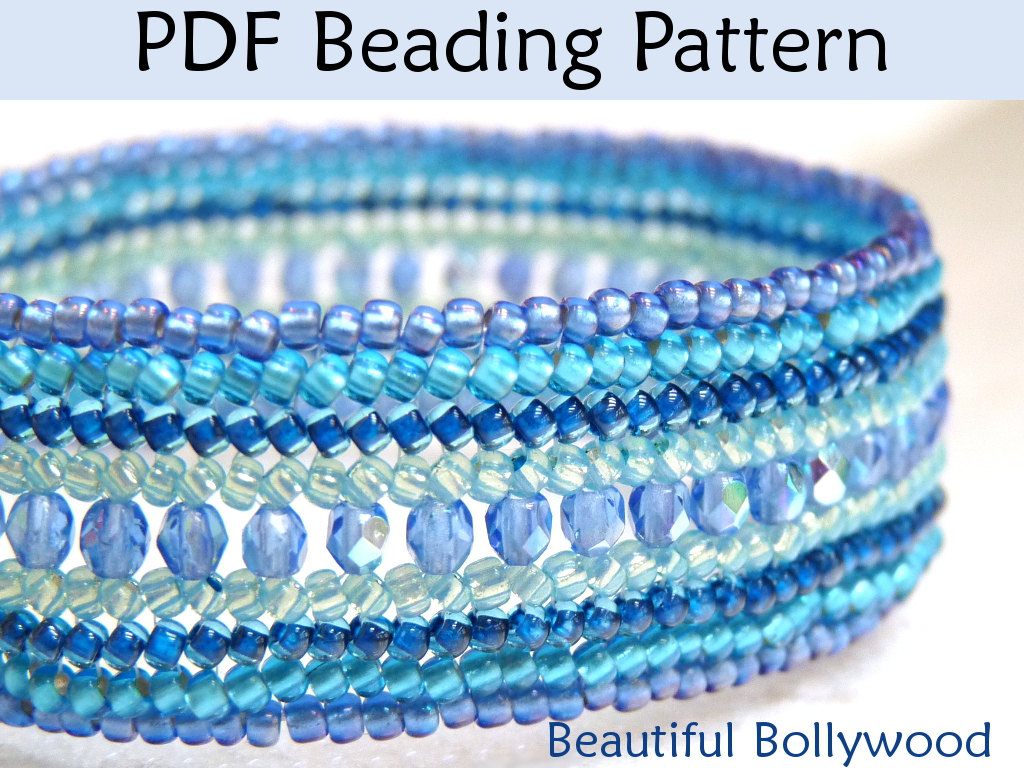 Bracelet Beading Tutorial Pattern - Flat Herringbone Stitch - Simple