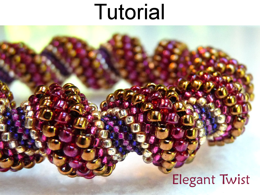 Download Beading Tutorial Pattern Bracelet Necklace - Cellini Spiral Tubular Peyote Stitch - Simple Bead ...